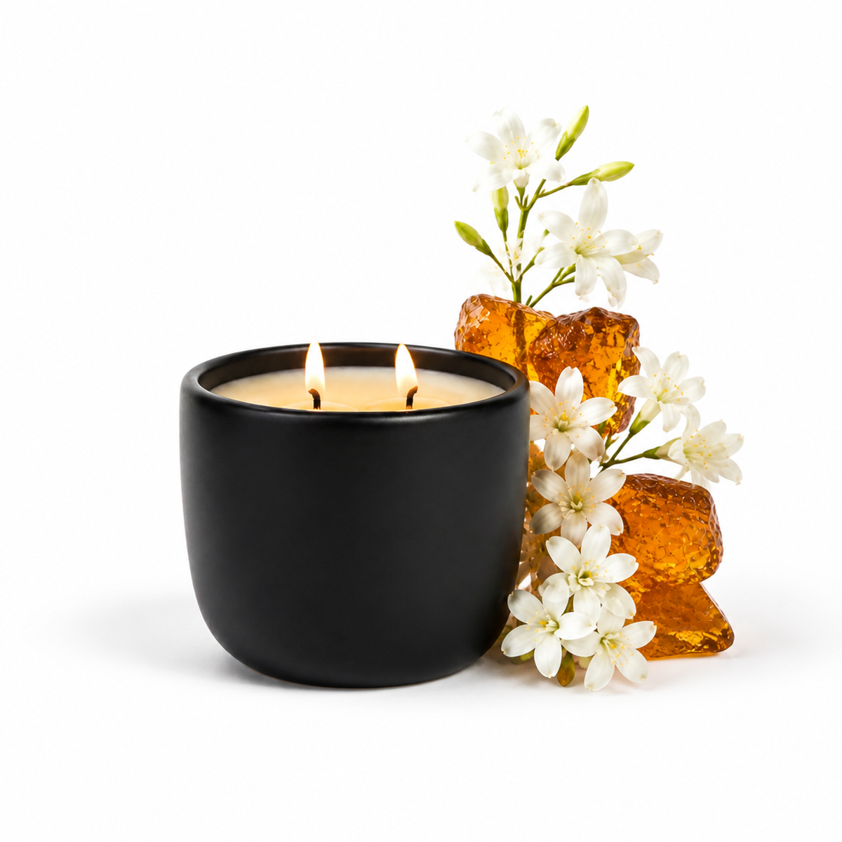 Vela aromática ZENUM Jasmine & Amber · colección SCULPT