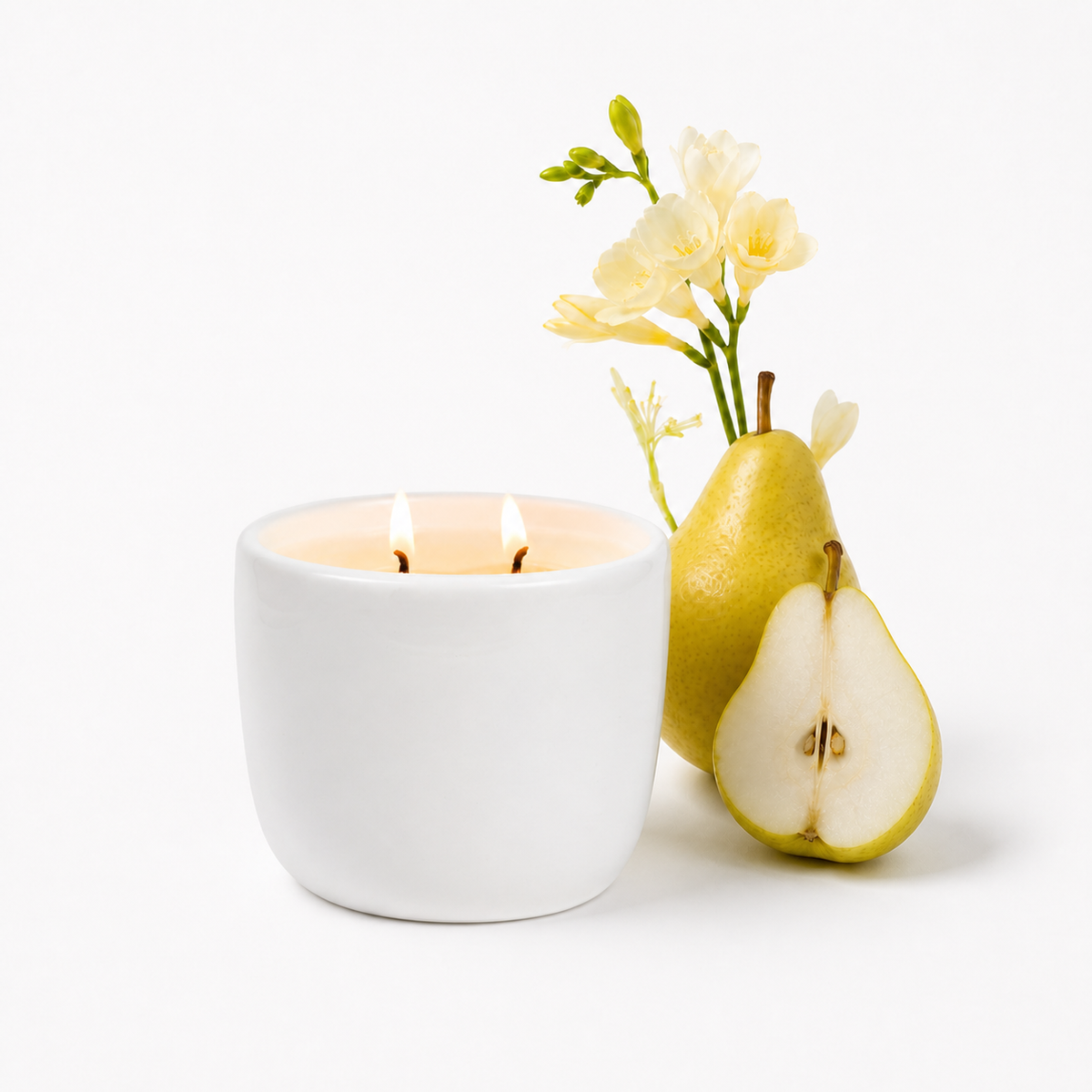 Vela aromática ZENUM Pear & Freesia · colección SCULPT