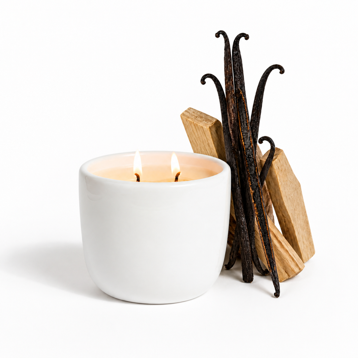 Vela aromática ZENUM Vanilla & Sandalwood · colección SCULPT